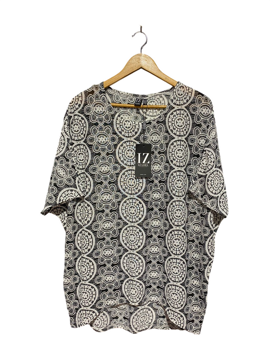 IZABEL |L| BUST FREE | B8| LONDON BLACK & WHITE CIRCLE LACE TOP