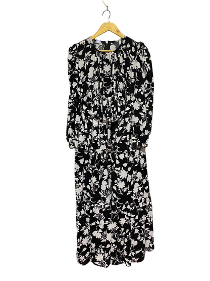 |L| BUST 19| B8| FLORAL LONG SLEEVE MAXI DRESS