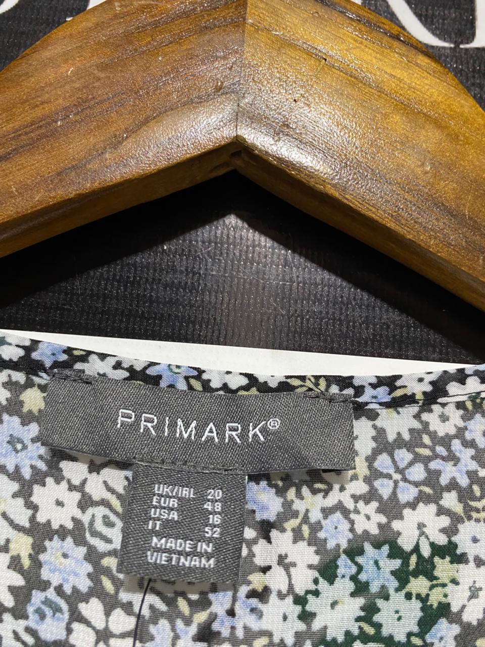 PRIMARK |L| BUST 24| B8| BLUE FLORAL LONG SLEEVE MINI DRESS