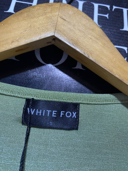 WHITE FOX |S| BUST 14| B8| LIME GREEN SHIMMER SLEEVELESS MAXI DRESS