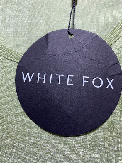 WHITE FOX |S| BUST 14| B8| LIME GREEN SHIMMER SLEEVELESS MAXI DRESS