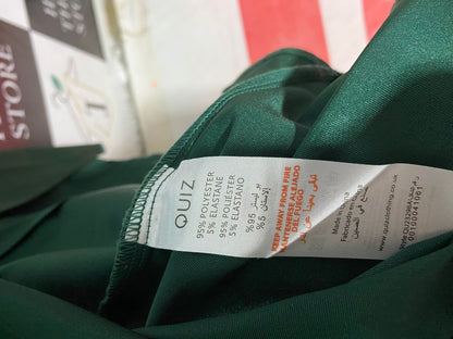 QUIZ |M| BUST 16| B8| EMERALD GREEN SATIN CORSET MIDI DRESS