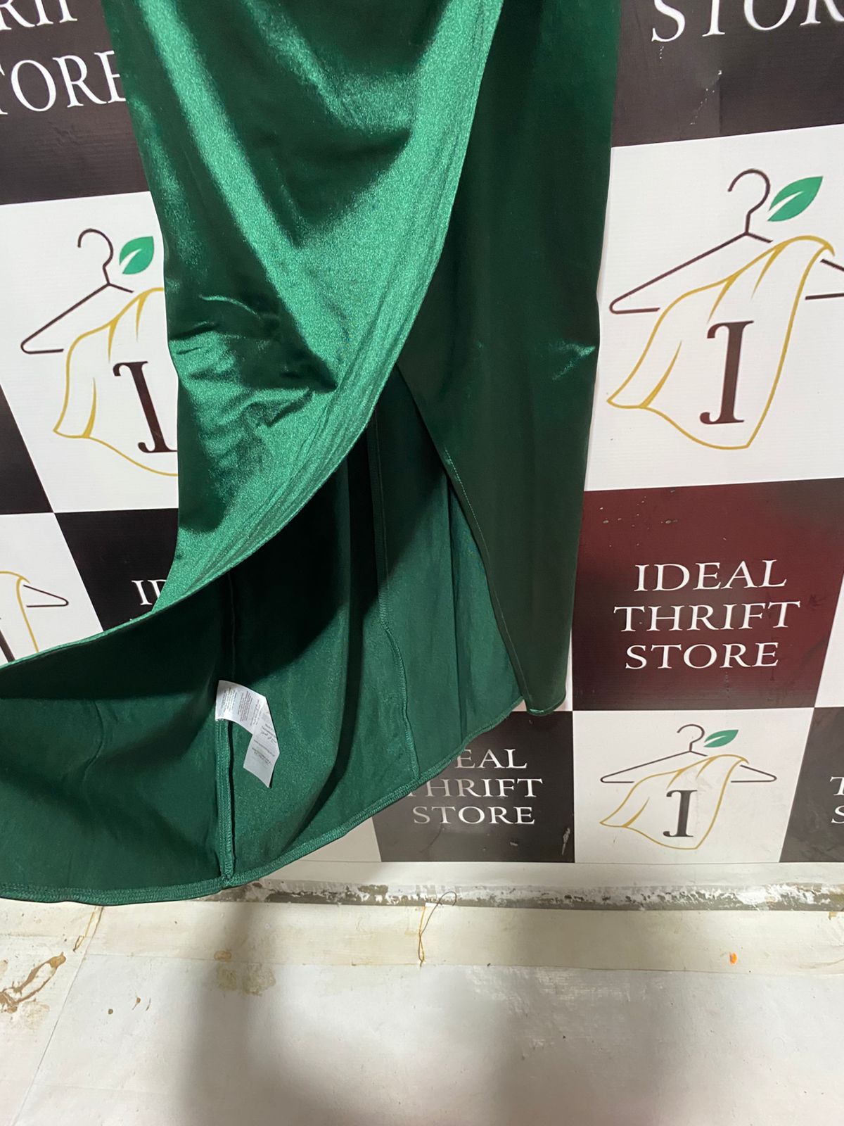 QUIZ |M| BUST 16| B8| EMERALD GREEN SATIN CORSET MIDI DRESS