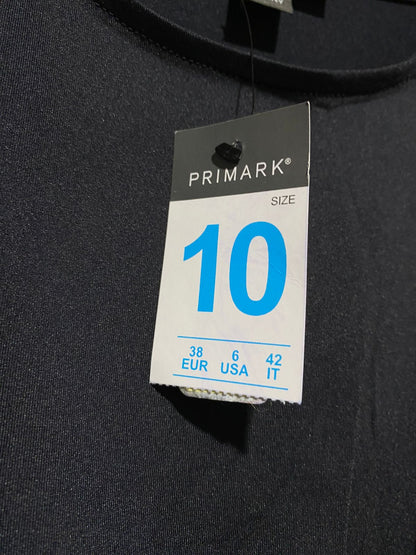 PRIMARK |M| BUST 19| B8| SLEEK BLACK ROUCHED FRONT LONG SLEEVE MINI DRESS