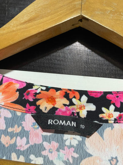 ROMAN |M| BUST 17| B8| ORIGINALS VIBRANT MULTI-FLORAL TIERED MIDI DRESS