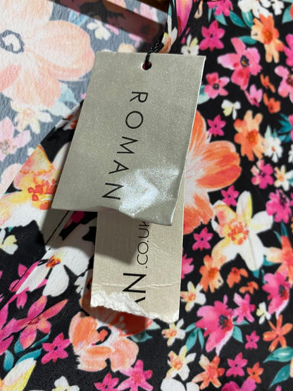 ROMAN |M| BUST 17| B8| ORIGINALS VIBRANT MULTI-FLORAL TIERED MIDI DRESS