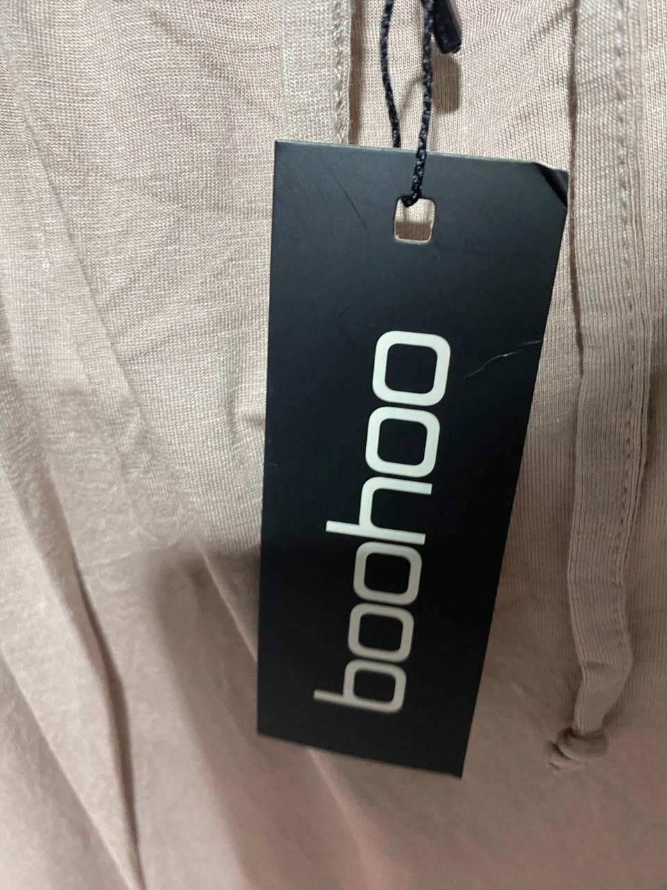 BOOHOO |L| BUST 17| B8| MINIMALIST HALTER NECK MAXI DRESS IN SOFT DUSTY ROSE