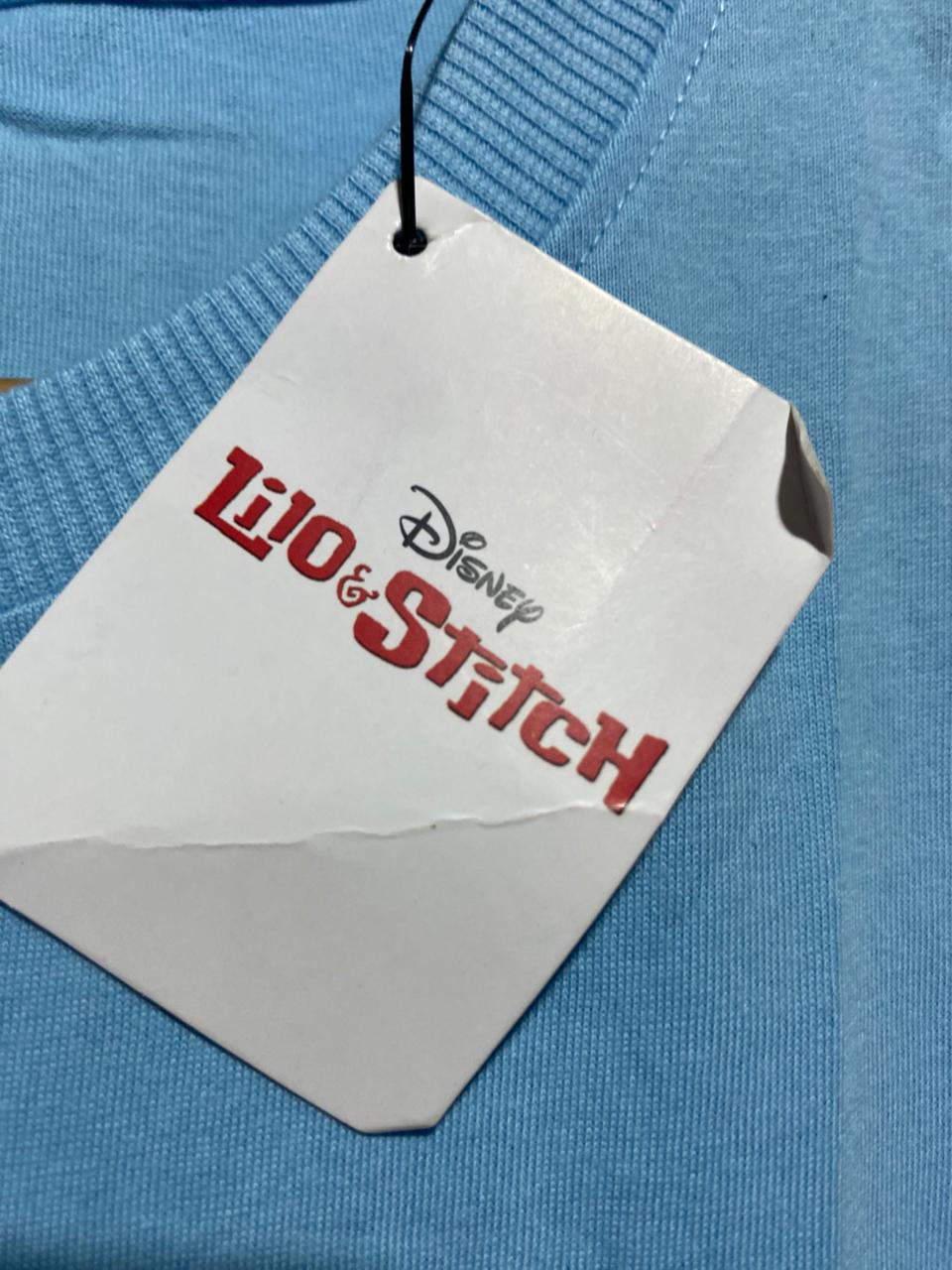 DISNEP |XS| BUST 19| B8| LILO & STITCH HEART GRAPHIC T-SHIRT IN SKY BLUE