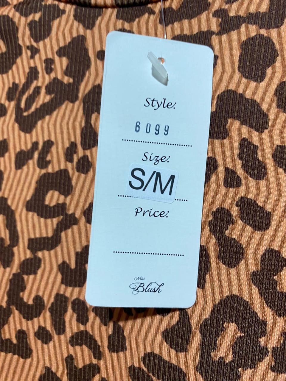 MISS BLUSH |M| BUST 15| B8| LEOPARD PRINT MOCK NECK CROP TOP