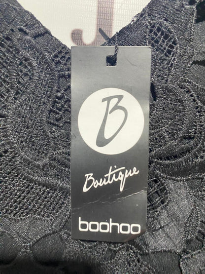 BOOHOO |M| BUST 16| B8| BOUTIQUE PREMIUM FLORAL LACE BODYCON MIDI DRESS IN BLACK