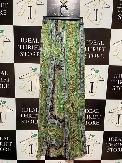 HEART BREAK |S| WAIST 24| B8| BOHEMIAN PAISLEY PRINT WIDE-LEG TROUSERS