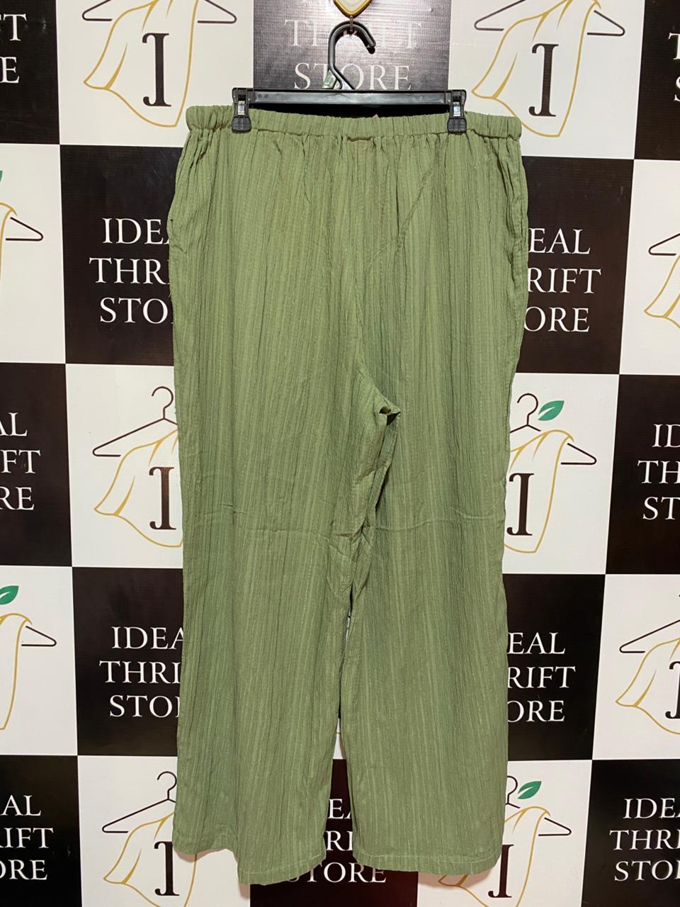 SHEIN CURVE |XL| WAIST 34| B8| COMFY LIGHT GREEN TEXTURED GAUZE DRAWSTRING PANTS
