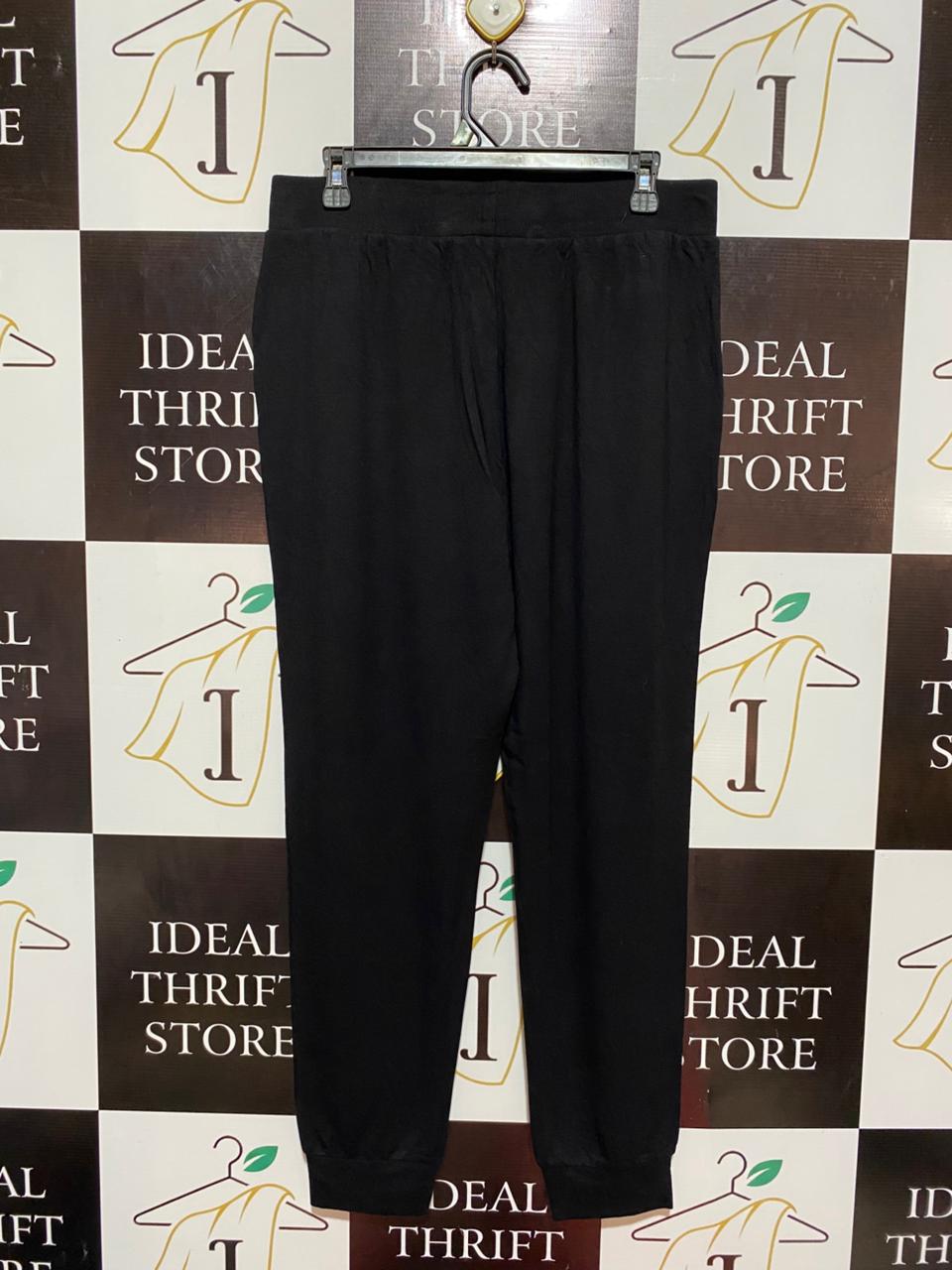 F&F |XL| WAIST 32| B8| BLACK COMFORT KNIT JOGGERS WITH DRAWSTRING WAIST