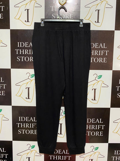 F&F |XL| WAIST 32| B8| BLACK COMFORT KNIT JOGGERS WITH DRAWSTRING WAIST
