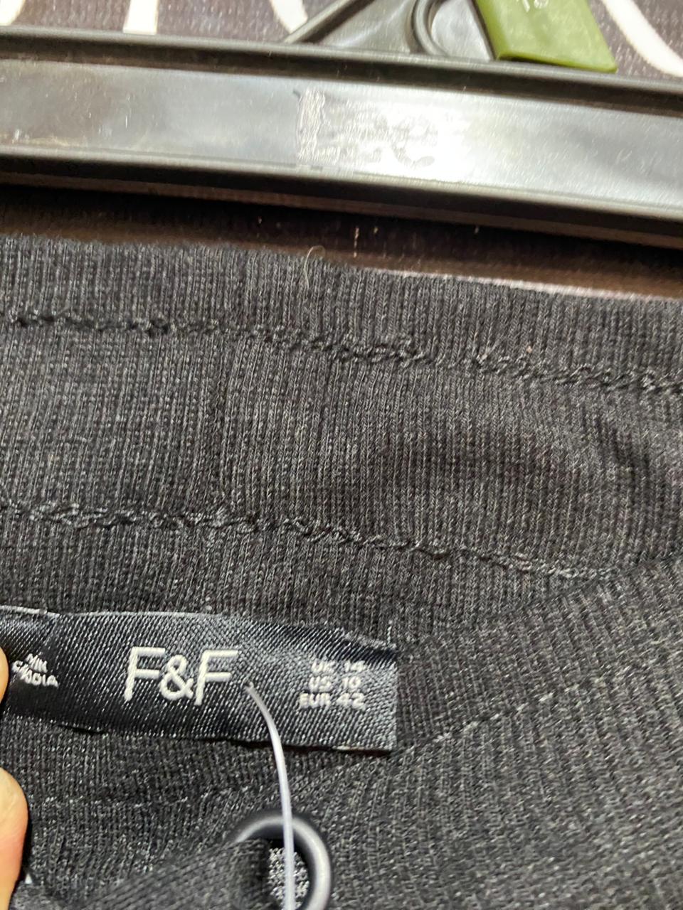 F&F |XL| WAIST 32| B8| BLACK COMFORT KNIT JOGGERS WITH DRAWSTRING WAIST
