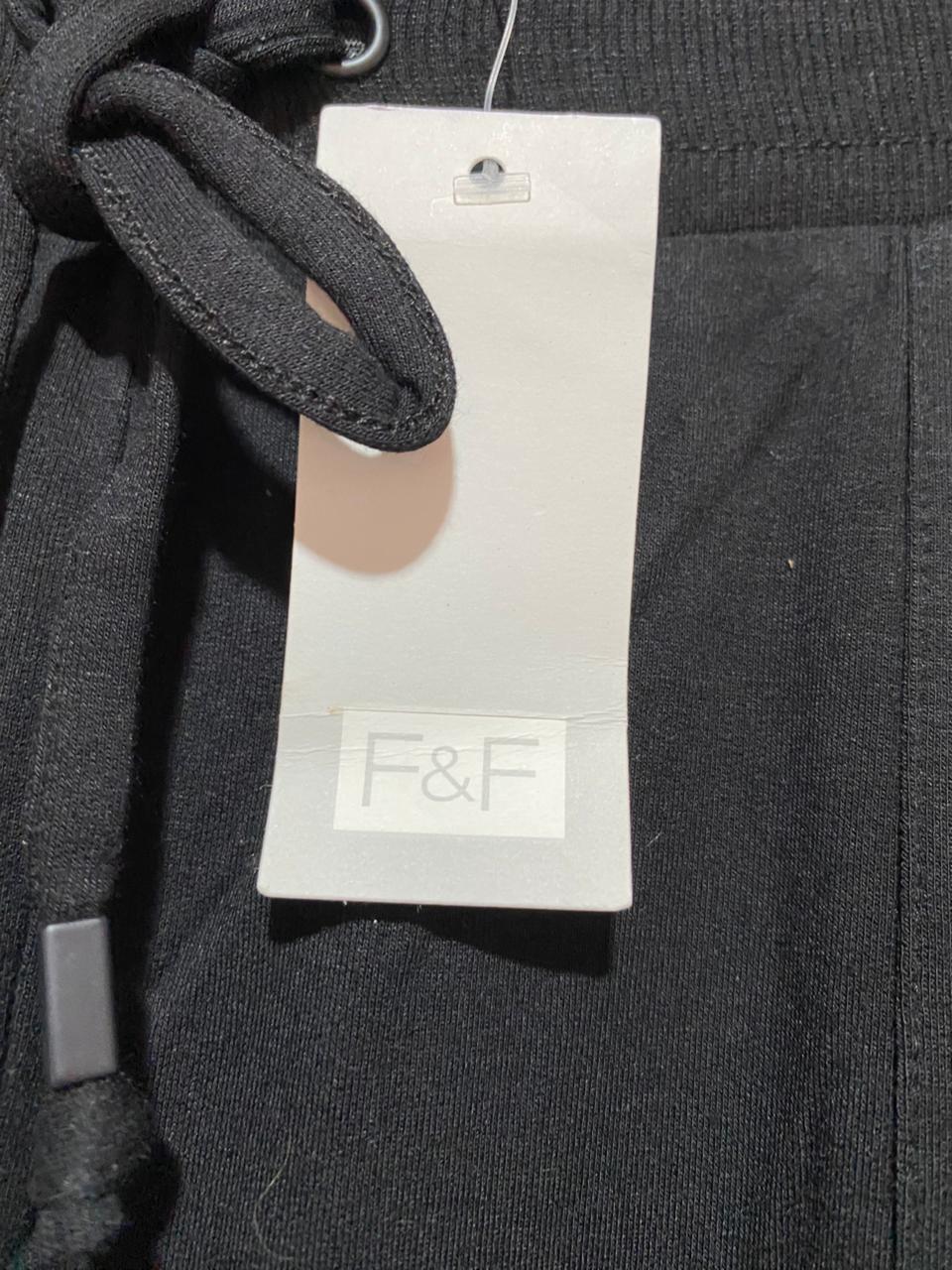 F&F |XL| WAIST 32| B8| BLACK COMFORT KNIT JOGGERS WITH DRAWSTRING WAIST