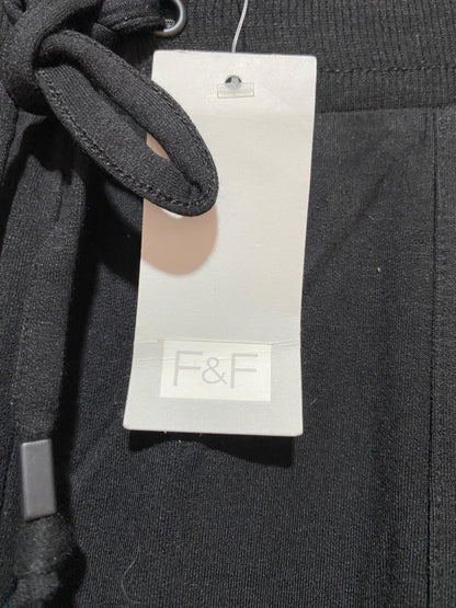 F&F |XL| WAIST 32| B8| BLACK COMFORT KNIT JOGGERS WITH DRAWSTRING WAIST