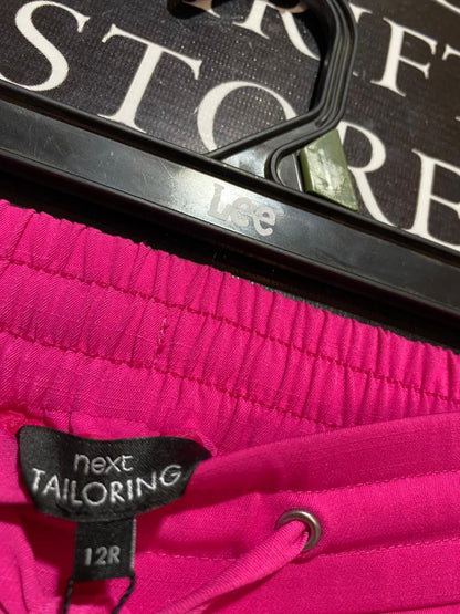 NEXT |L| WAIST 30| B8| VIBRANT HOT PINK SMART JOGGER TROUSERS WITH CUFFED HEM