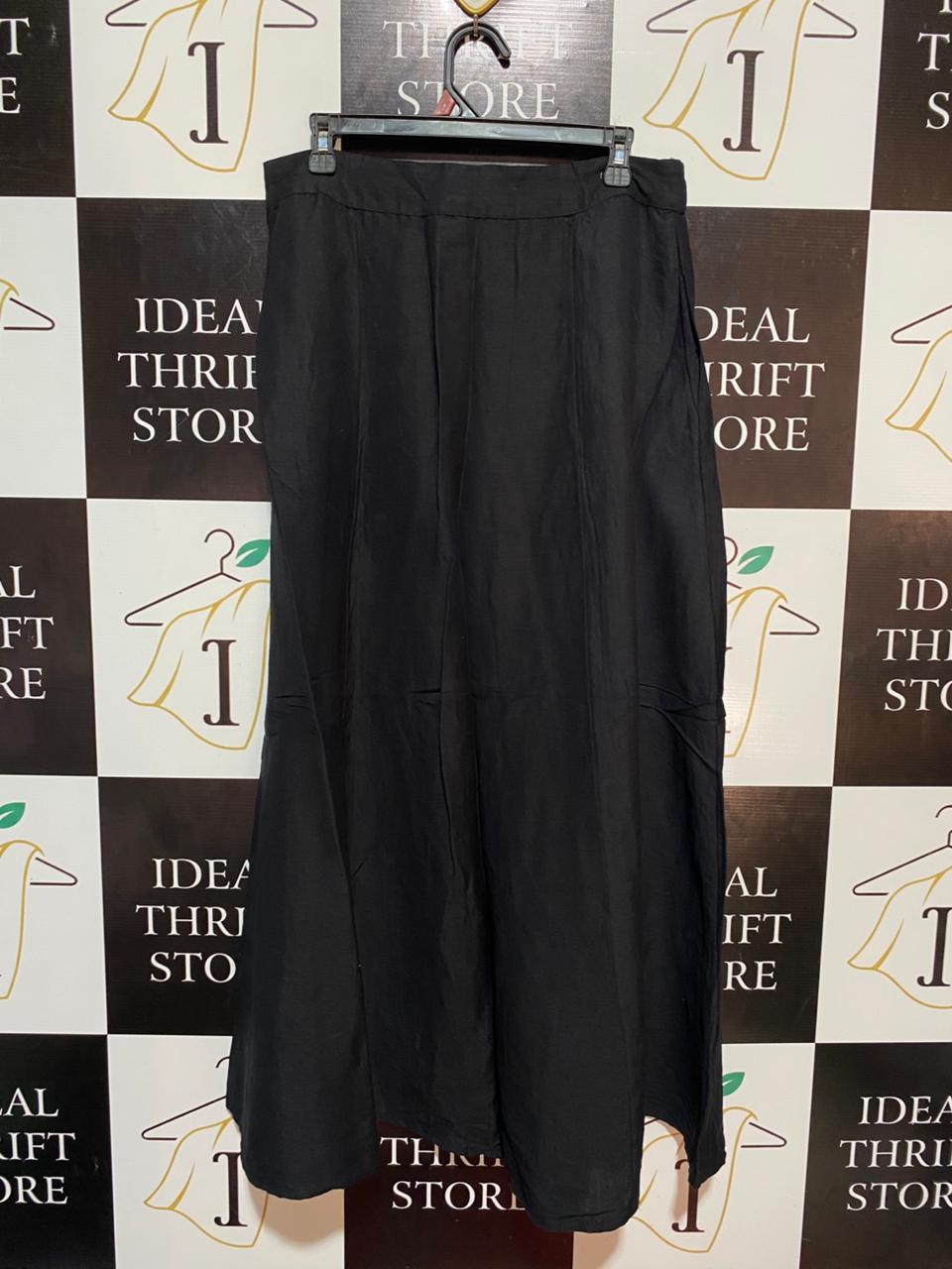 ANTHROPOLOGIE LOVE |XL| WAIST 32| B8| BLACK PLEATED WIDE-LEG CULOTTE PANTS