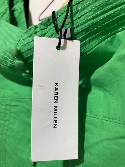 KAREN MILLEN |S| BUST 14| B8| BRIGHT GREEN PUFF SLEEVE CORSET STYLE BLOUSE