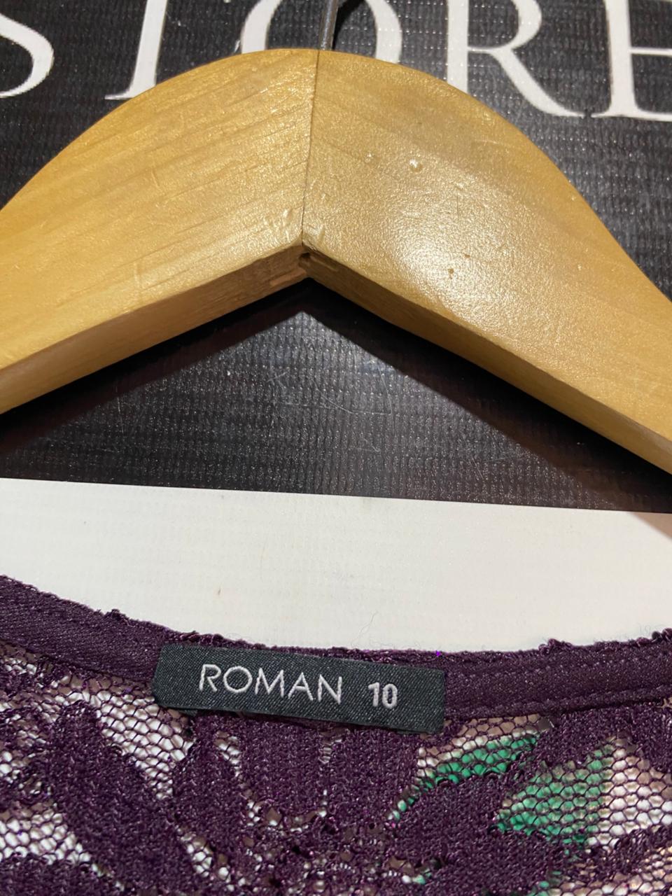 ROMAN |M| BUST 16| B8| ORIGINALS DEEP PURPLE LACE SEQUIN SLEEVELESS MESH DRESS