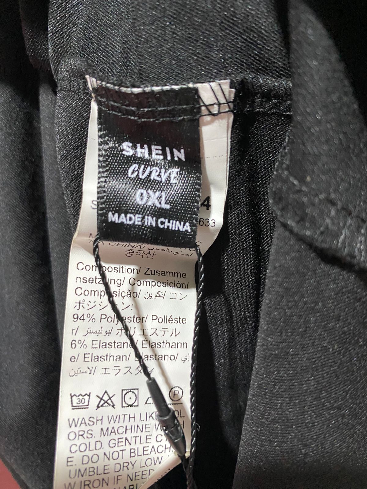 SHEIN CURVE |XL| BUST 17| B8| BLACK ASYMMETRICAL DRAPED RUCHED MIDI DRESS
