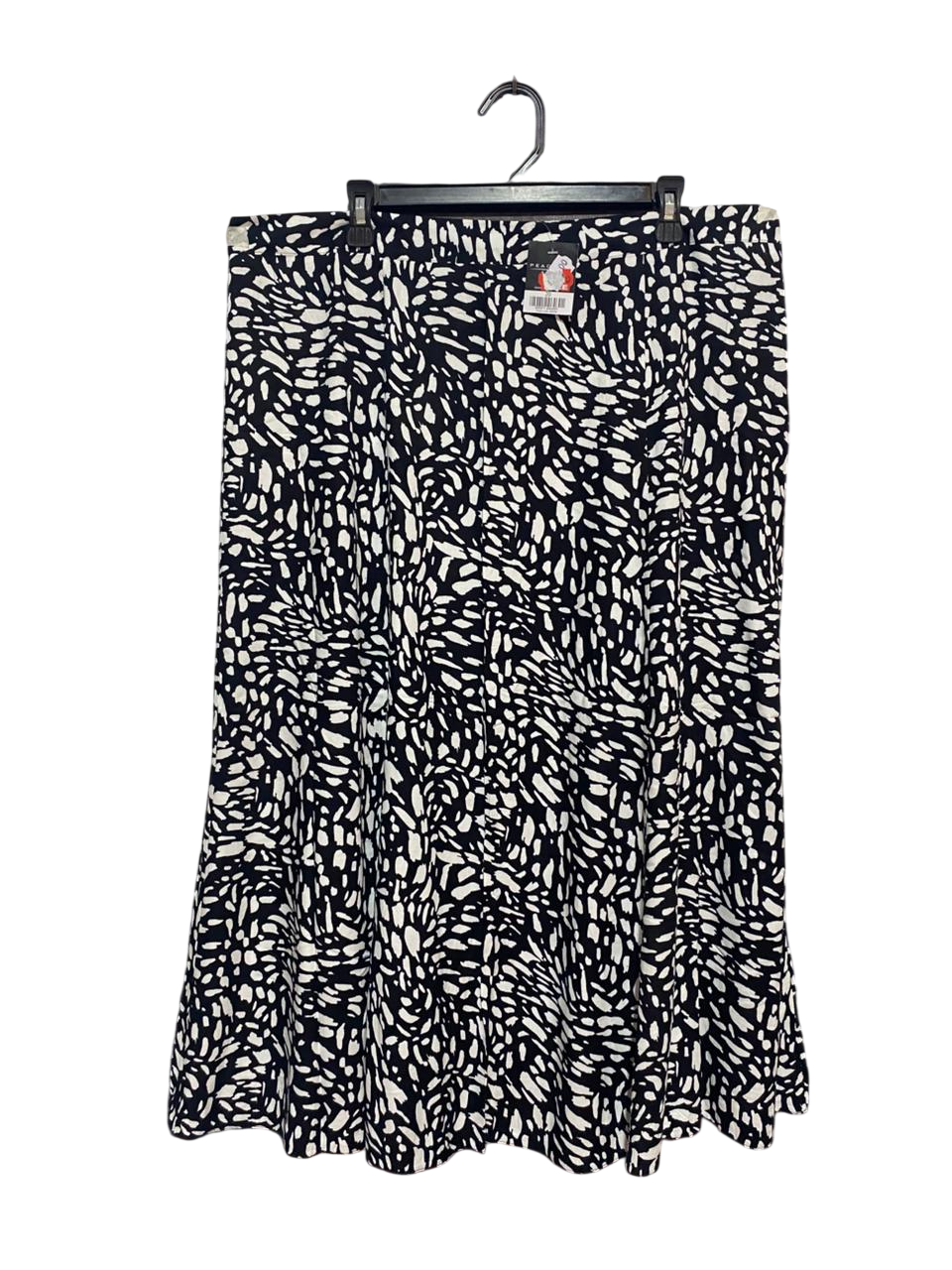 PEACOCKS |XXL| WAIST 40| B9| BLACK AND WHITE ABSTRACT PRINT MIDI SKIRT