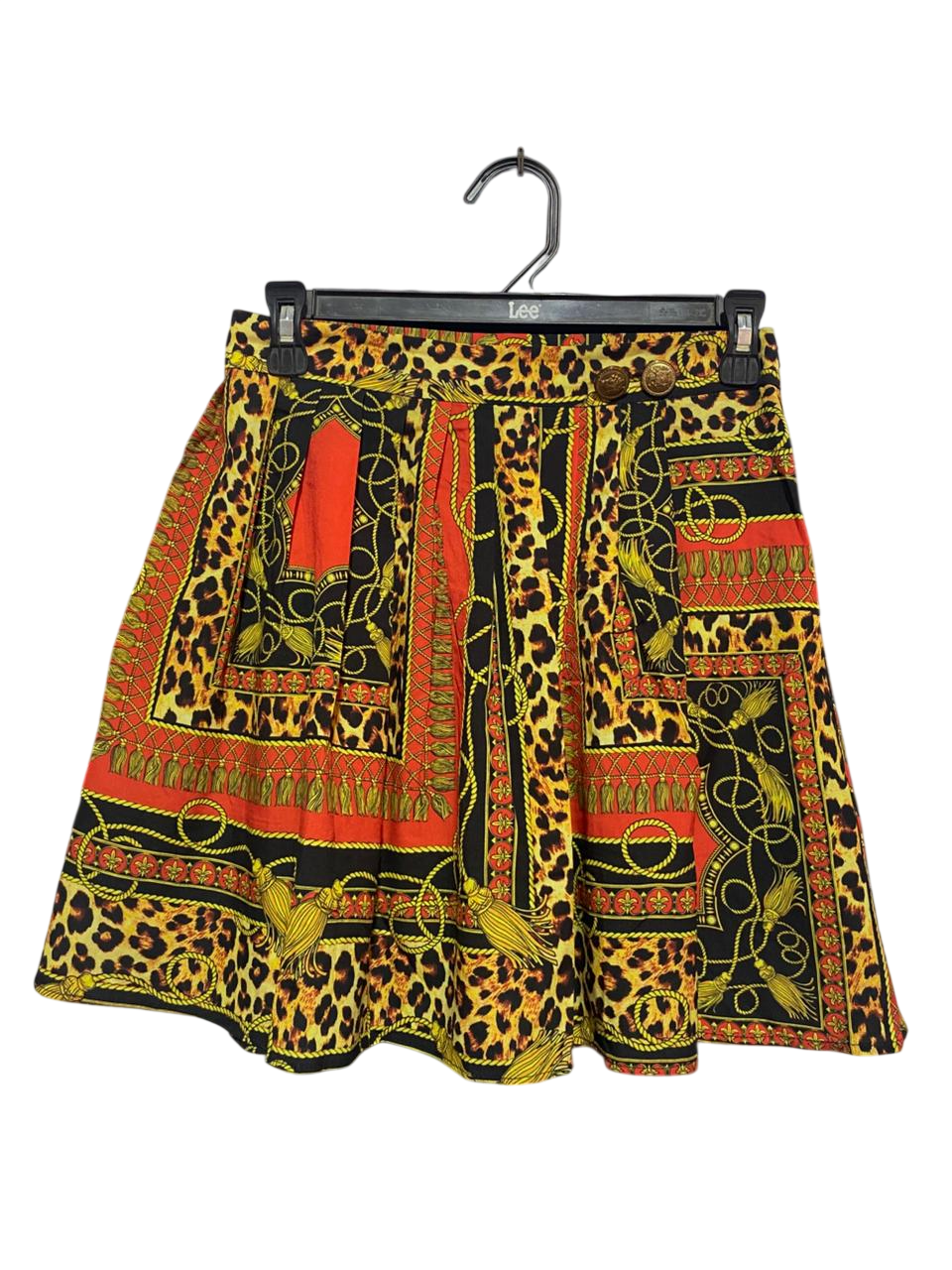 ASOS |S| WAIST 27| B9| BOLD VINTAGE-STYLE BAROQUE AND LEOPARD PRINT MINI SKIRT