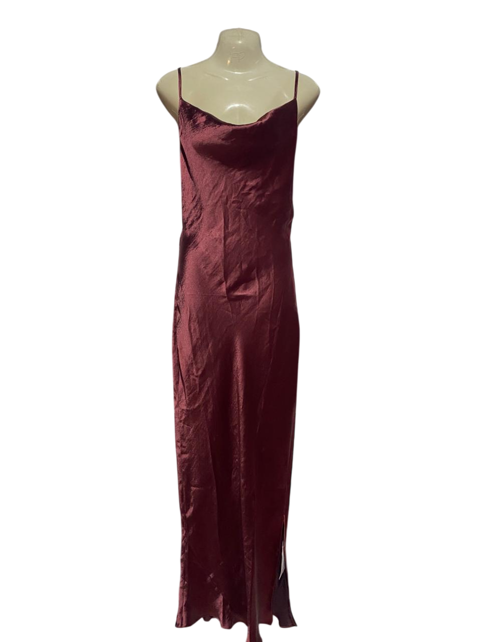 ASOS |M| BUST 15| B9| LUXURIOUS BURGUNDY SATIN COWL NECK MAXI SLIP DRESS