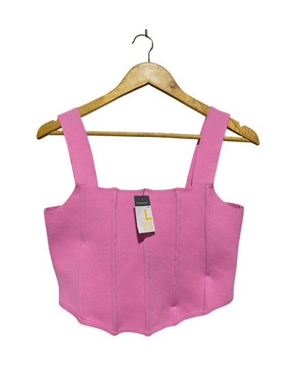 PRIMARK |L|  BUST 16| B9| CHIC CANDY PINK KNITTED CORSET CROP TOP