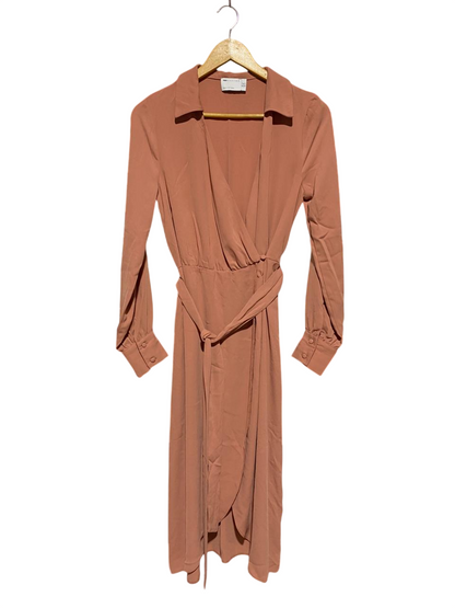 ASOS |M| BUST 16| B9| DESIGN ELEGANT RUST TERRACOTTA WRAP MIDI DRESS