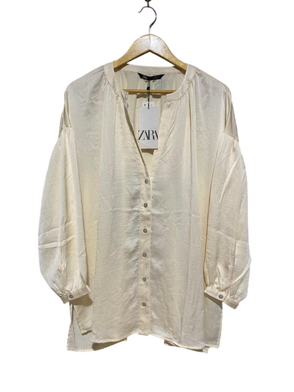 ZARA |M| BUST 30 | B9| TEXTURED OVERSIZED V-NECK BLOUSE