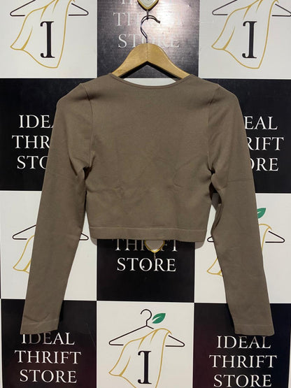PRIMARK CARES |S| BUST 14| B9| CARES SEAMLESS V-NECK LONG SLEEVE CROP TOP