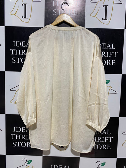 ZARA |M| BUST 30 | B9| TEXTURED OVERSIZED V-NECK BLOUSE