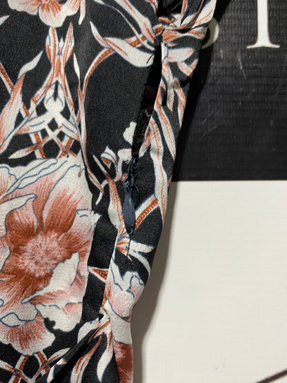 LOUCHE |M| BUST 18| B9| VINTAGE FLORAL V-NECK MAXI DRESS WITH WAIST TIE
