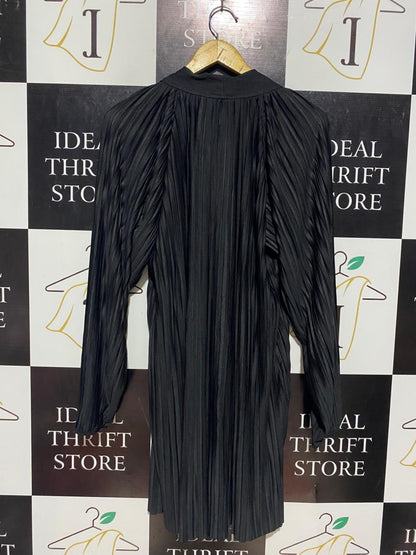 ZARA |M| BUST 22| B9| PREMIUM BLACK PLEATED TIE-NECK MINI DRESS