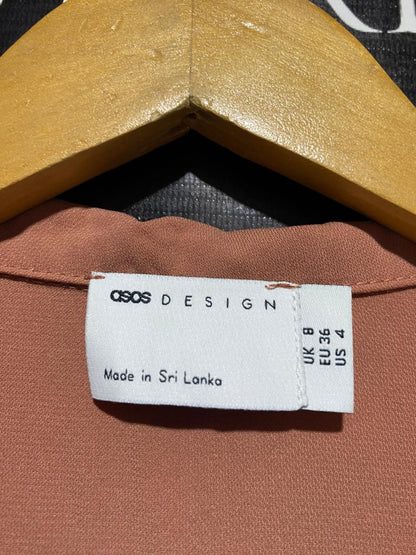 ASOS |M| BUST 16| B9| DESIGN ELEGANT RUST TERRACOTTA WRAP MIDI DRESS