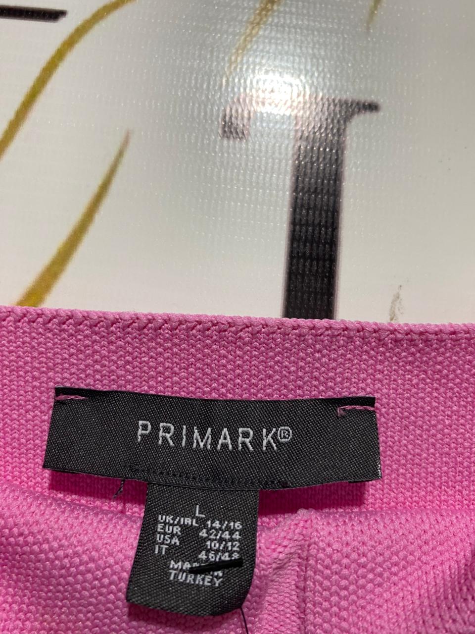 PRIMARK |L|  BUST 16| B9| CHIC CANDY PINK KNITTED CORSET CROP TOP
