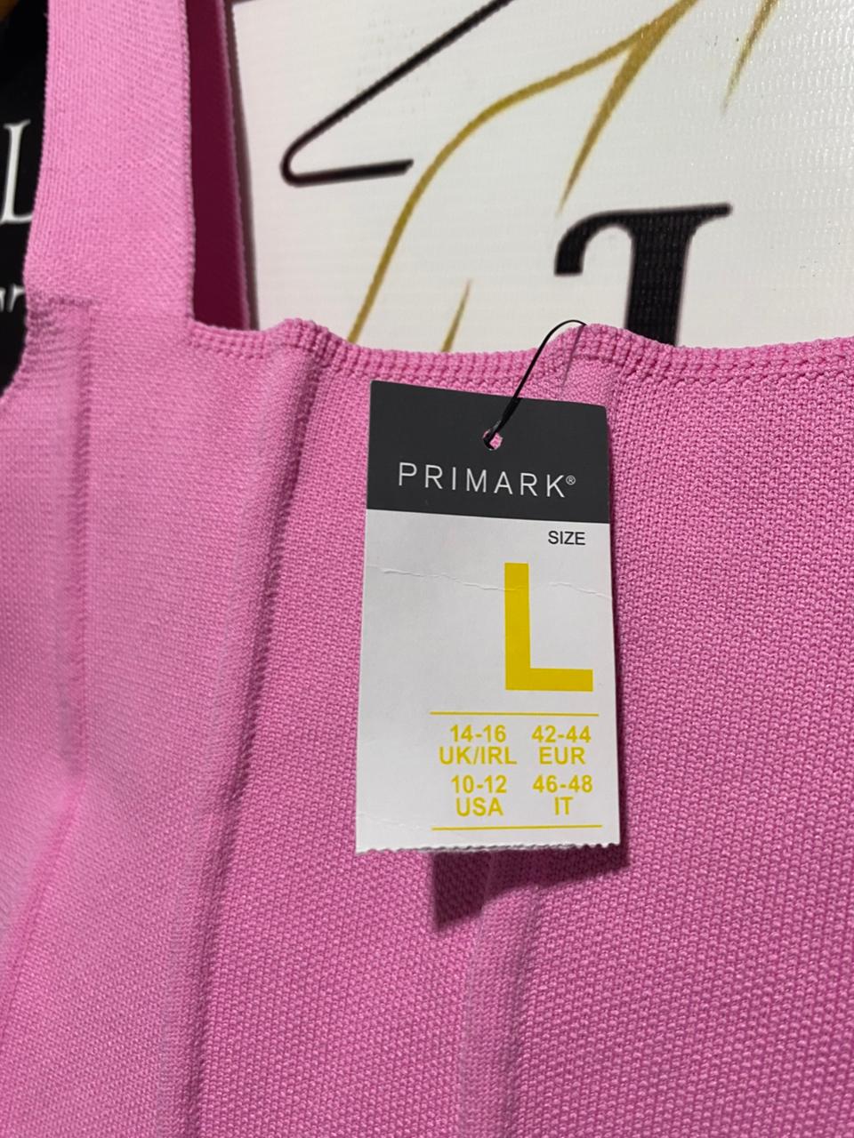 PRIMARK |L|  BUST 16| B9| CHIC CANDY PINK KNITTED CORSET CROP TOP