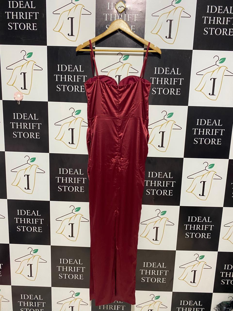MARTHEA |M| BUST 15| B9| STUNNING WINE RED SATIN CORSET MAXI DRESS