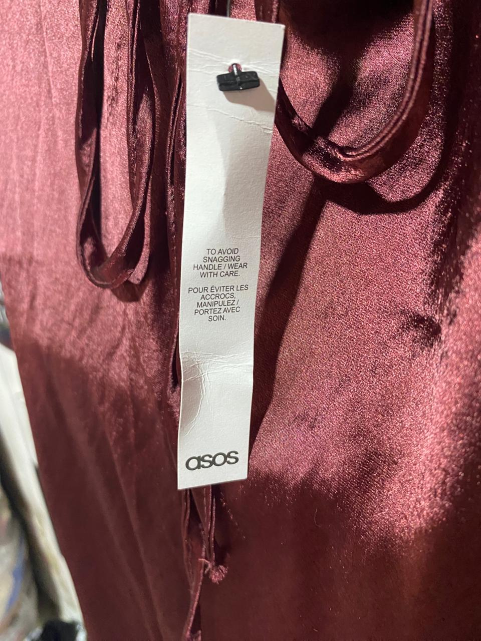 ASOS |M| BUST 15| B9| LUXURIOUS BURGUNDY SATIN COWL NECK MAXI SLIP DRESS