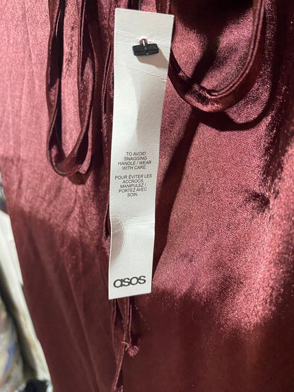 ASOS |M| BUST 15| B9| LUXURIOUS BURGUNDY SATIN COWL NECK MAXI SLIP DRESS