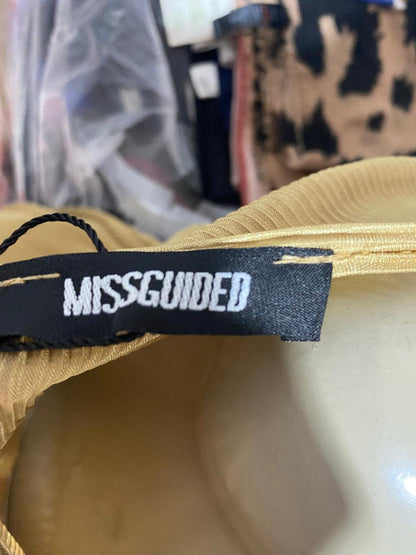 MISSGUIDED |M| BUST 16| B9| GLAMOROUS GOLD METALLIC PLISSÉ PLEATED JUMPSUIT