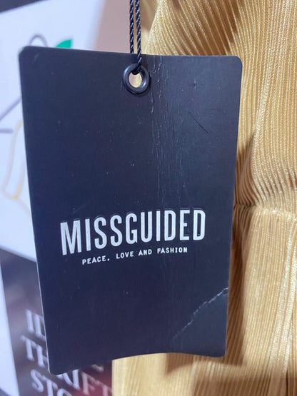 MISSGUIDED |M| BUST 16| B9| GLAMOROUS GOLD METALLIC PLISSÉ PLEATED JUMPSUIT