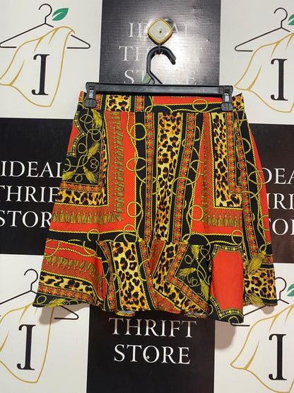 ASOS |S| WAIST 27| B9| BOLD VINTAGE-STYLE BAROQUE AND LEOPARD PRINT MINI SKIRT