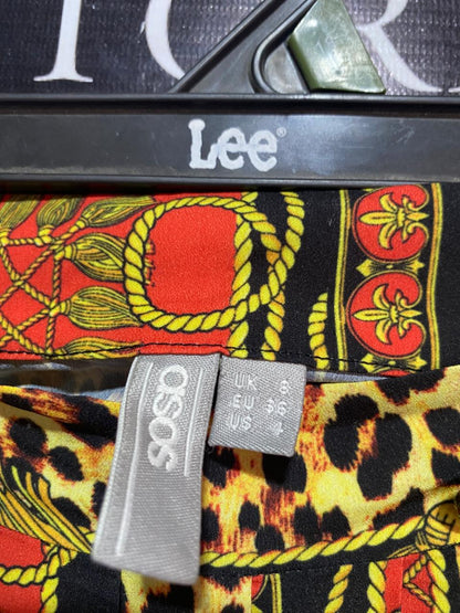 ASOS |S| WAIST 27| B9| BOLD VINTAGE-STYLE BAROQUE AND LEOPARD PRINT MINI SKIRT