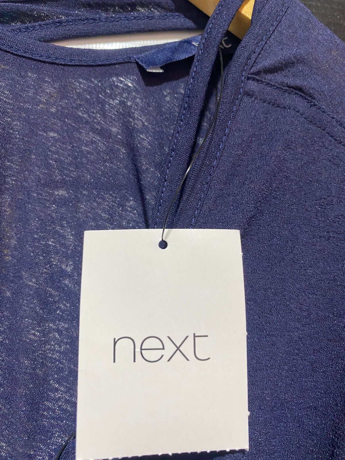 NEXT |L| WAIST 18| B9| NAVY BLUE LONG SLEEVE CROSS-BACK DETAIL TOP