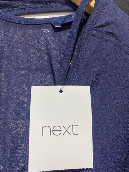 NEXT |L| WAIST 18| B9| NAVY BLUE LONG SLEEVE CROSS-BACK DETAIL TOP