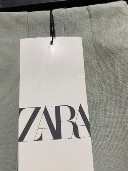 ZARA |S| WAIST 25| B9| HIGH-WAISTED SAGE GREEN TAILORED TROUSERS