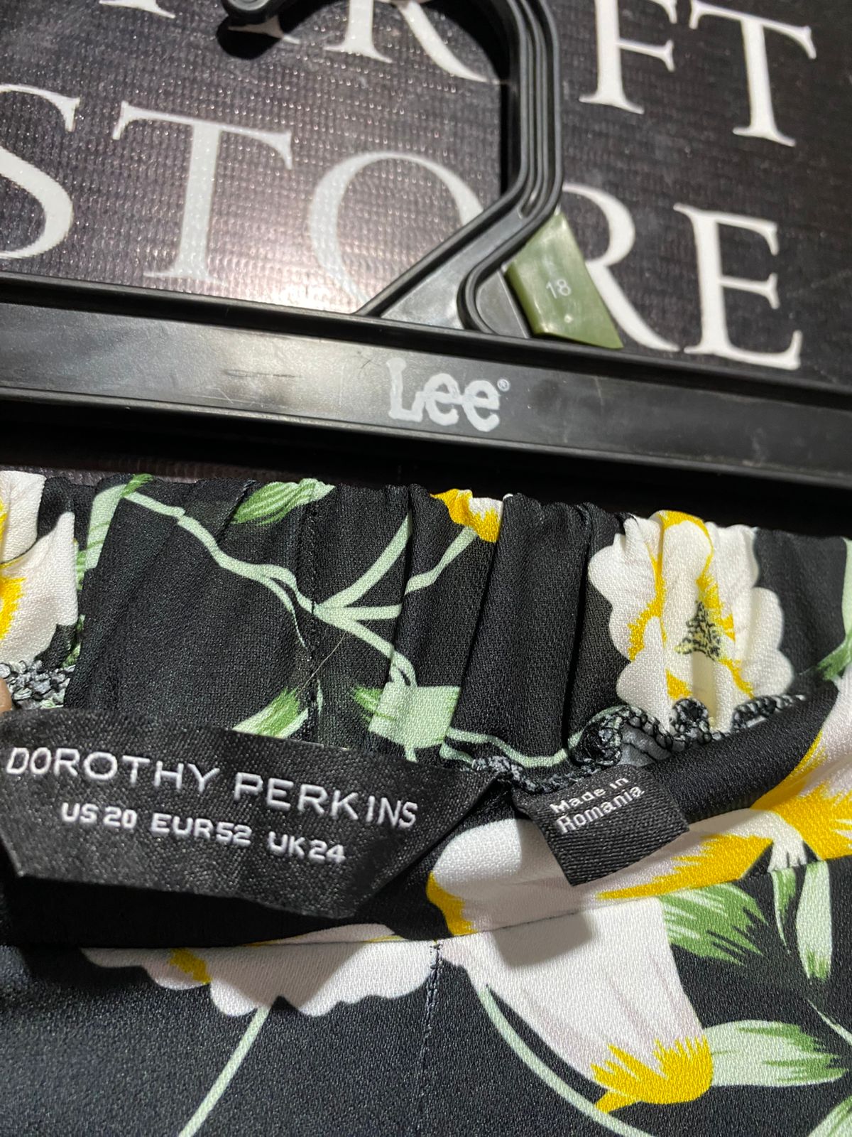 DOROTHY PERKINS |XXL| WAIST 40| B9| BLACK FLORAL PRINT WIDE-LEG PALAZZO TROUSERS
